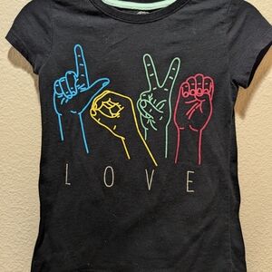 Kids Black Love Graphic T-Shirt